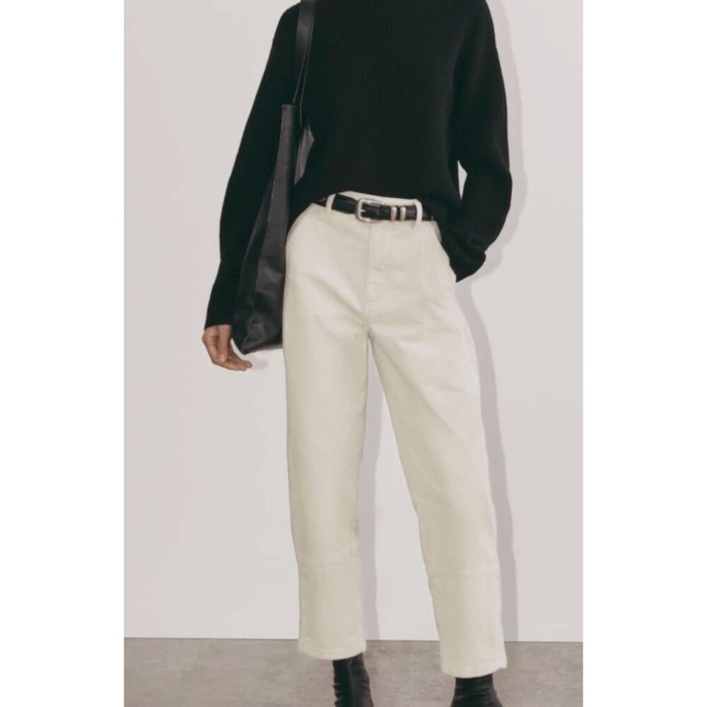 Everlane Utility Barrel Pant Corduroy Sandstone Ecru Size 2 New